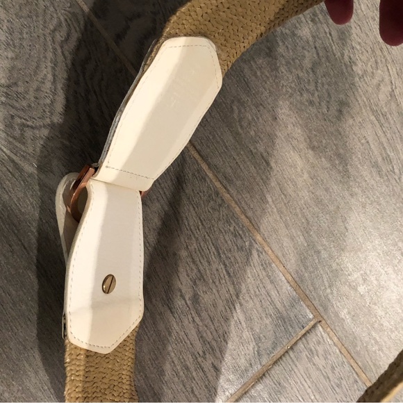 Women’s straw/white adjustable belt - Picture 4 of 6